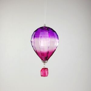 Ganz Hot Air Balloon Ornament Suncatcher Acrylic Crystal Expressions Pink 4.75in